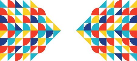 colorful triangle mosaic geometric arrow design backdrop vector