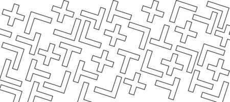 abstract puzzle shaped black outlines design background vector