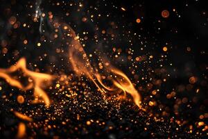 AI generated Ashen sparks cascade photo