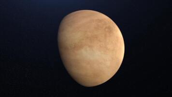 Abstract animation of rotating planet Venus. Animation. Abstract surface of planet Venus on background of cosmic stellar space. Planetary 3D animation of planet Venus. video