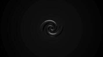 Animation of a gray twisted spiral. Animation. Hypnotizing black and grey spiral turning video