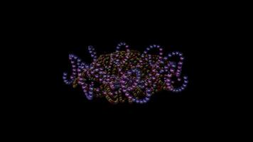 Abstract animation of moving balls. Animation. Moving colored dots in space on a black background video