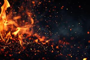 AI generated Charcoal's fiery cascade photo