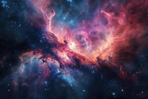 AI generated Amazing and colorful galaxy setting for your design photo