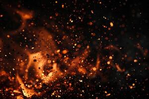 AI generated Fiery dance of sparks photo
