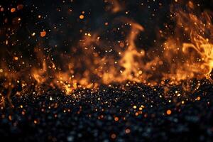 AI generated Charcoal's fiery cascade photo