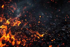 AI generated Charcoal's essence cascade photo