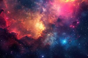 AI generated Amazing and colorful galaxy setting for your design photo