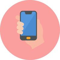 Hands holding mobile phone Vecto Icon vector