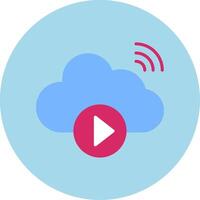 Cloud Vedio Playing Vecto Icon vector