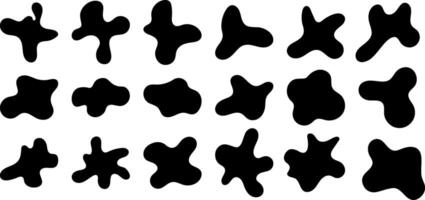 Random strange liquid shapes, organic blob shape set, isolated clip art design vector