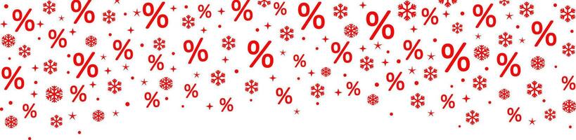 Winter sale border, discount banner with snowflakes, holiday promotion concept design vector