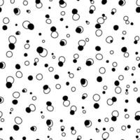 Cute black and white polka dot pattern transparent isolated seamless repeating background, wallpaper or textile design vector