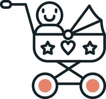 Baby Cart Vecto Icon vector