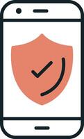 Phone Shield Vecto Icon vector