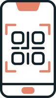 Smartphone QR Code Vecto Icon vector