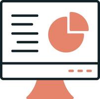 Online Pie Chart Vecto Icon vector