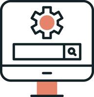 Computer Search Engine Vecto Icon vector
