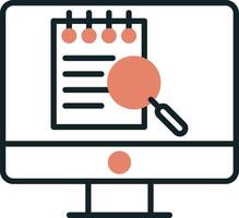 File Search Computer Vecto Icon vector