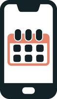 Smartphone Calendar Vecto Icon vector