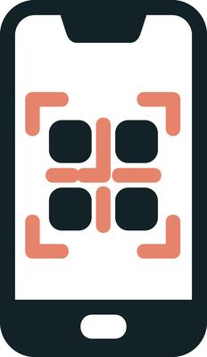Smartphone QR Code Vecto Icon