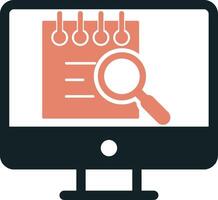File Search Computer Vecto Icon vector