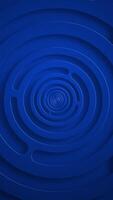 Vertical video - stylish blue abstract background with gently rotating concentric circles. This simple geometric technology background animation is full HD and a seamless loop.