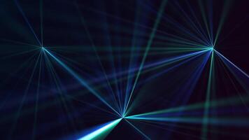 High speed laser light show on black background with flashing blue and green laser beams. This music performance stage background animation is full HD and a seamless loop. video