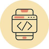 Smartphone Coding Vecto Icon vector