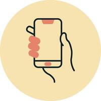 Hands holding mobile phone Vecto Icon vector