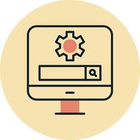 Computer Search Engine Vecto Icon vector
