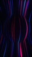 verticaal video - modieus cyberpunk achtergrond met gloeiend roze en blauw neon licht balken in beweging aan de overkant de kader. vol hd, looping abstract beweging achtergrond animatie.