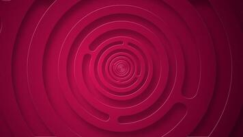 Stylish red abstract background with gently rotating concentric circles. This simple geometric technology background animation is full HD and a seamless loop. video