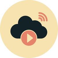 Cloud Vedio Playing Vecto Icon vector