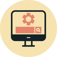 Computer Search Engine Vecto Icon vector