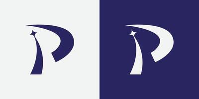 letter P logo corporate brand design, vector font illustration