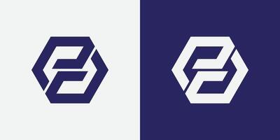 Letter P Hexagonal Box Logo vector