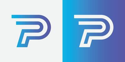 letter P Logo with modern gradient color vector