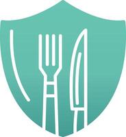 Cutlery Shield Vecto Icon vector