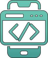 Smartphone Coding Vecto Icon vector