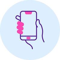 Hands holding mobile phone Vecto Icon vector