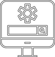 Computer Search Engine Vecto Icon vector