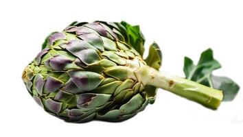 AI generated Fresh whole artichoke isolated on white background photo