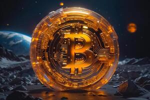 AI generated Beautiful creative bitcoin photo