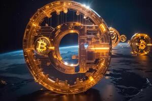 AI generated Beautiful creative bitcoin photo