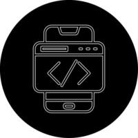 Smartphone Coding Vecto Icon vector