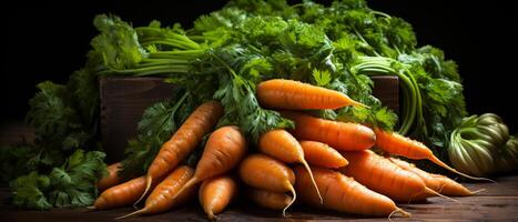 AI generated Fresh carrots harvest photo