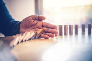 Business risks in the business. Requires planning Meditation must be careful in deciding to reduce the risk in the business. As the game drew to a wooden block from the tower photo