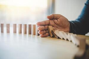 Business risks in the business. Requires planning Meditation must be careful in deciding to reduce the risk in the business. As the game drew to a wooden block from the tower photo