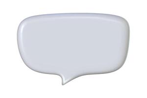 3d speech balloon for text. Cloud for message talk. Speak dialog box. 3d vector render.